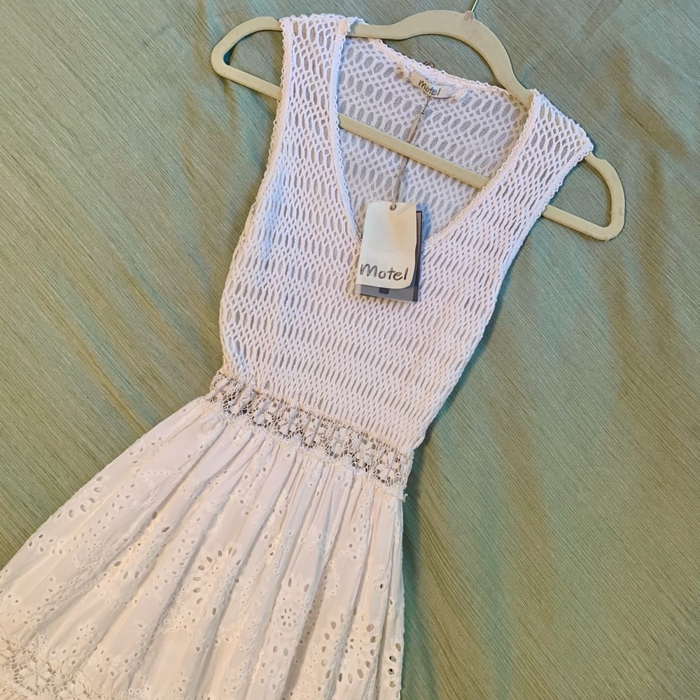 Italian MOTEL White Lace Maxi Dress